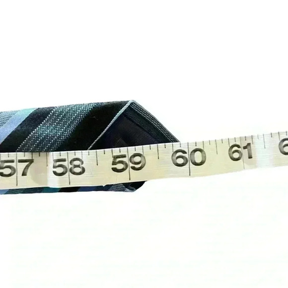JOE Joseph Abboud Blue Black Striped Mens Neck Tie 100% Silk 60” Length Formal - Picture 8 of 8